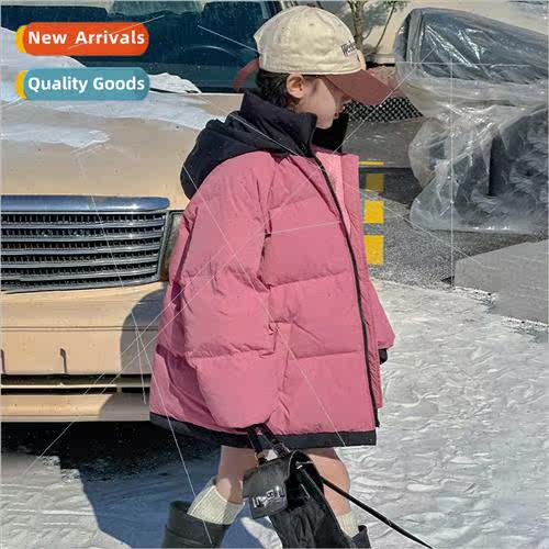 Girls cotton jacket 2023 winter new childrens casual padded