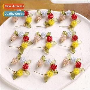 colored fruit flower Mori diy candy earrings handmad rustic