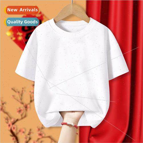 Summer 2023 new boys and girls cotton sweat short-sleeved T-
