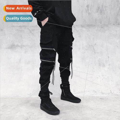 Cargo work pants mens leg Korean nd American set loose bf wi