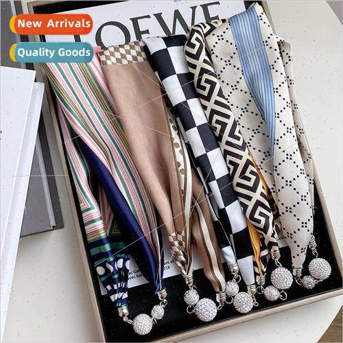 2022 new magnetic clasp small silk scarf hair tie hair tie s