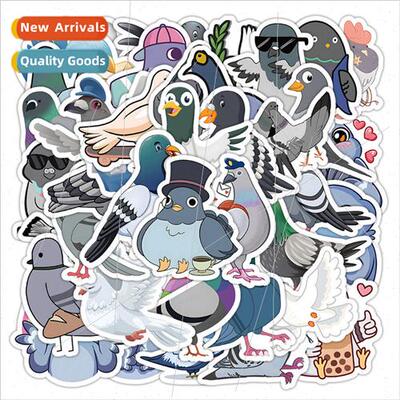 50 cartoon cute pigeon doodle stickers luggage guitar statio