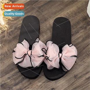 outside wear word female drag summer bow Slippers seaside