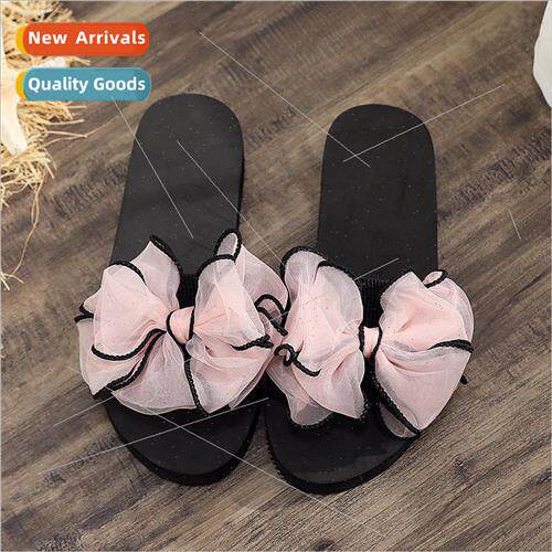 Slippers female summer outside wear seaside bow a word drag