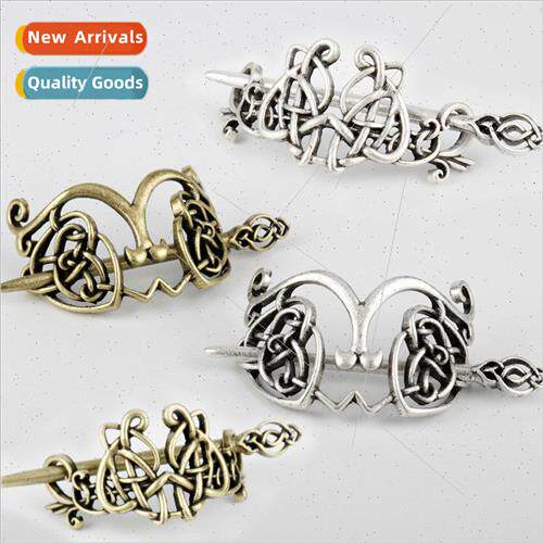 Vintage  Scandinavian pirate dragon head hairpin Celtic knot