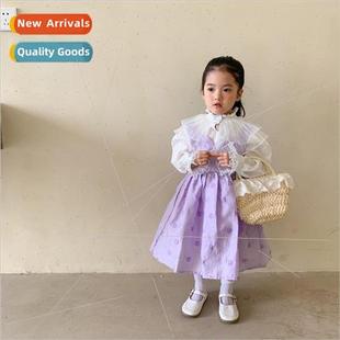 children back 2021 Embroidery and dress spring girls