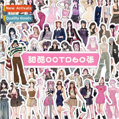 60 Dress Girl Stickers Sweet Cool Dress Character Decoration