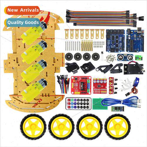 适用 UNO R3 4-wheeled cart learning kit Multi-function Bluet