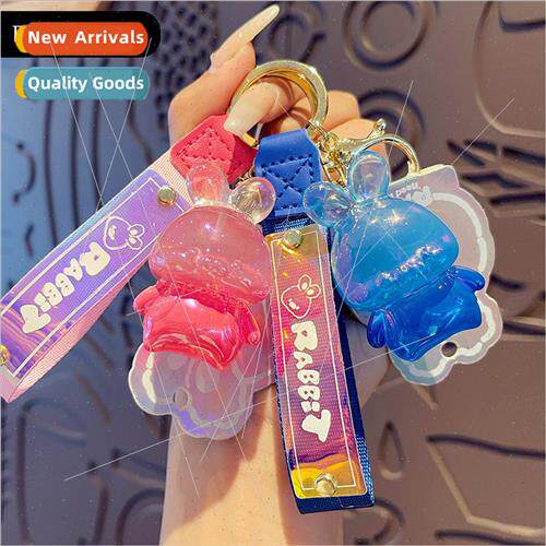 and Lara gradient colorful rabbit keychain female exquisite