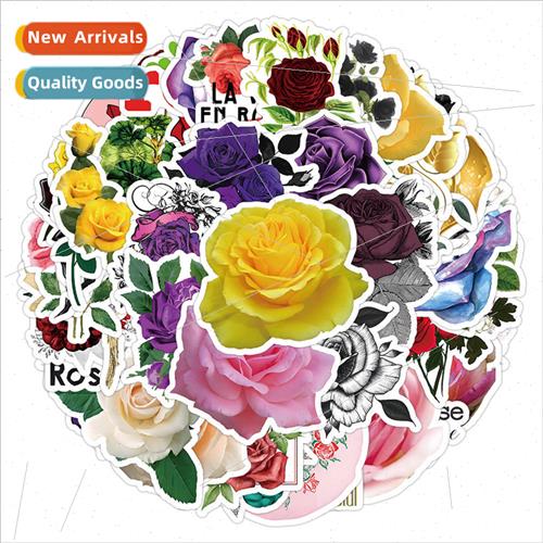 50 pcs Roses Colorful Flower s Handbook Decoration ggage Pho