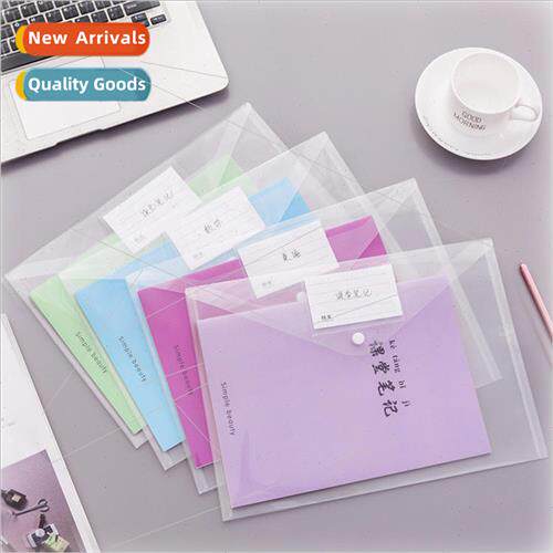 Creative mple Transparent A4 Snap File Bags Plastic Data Bag