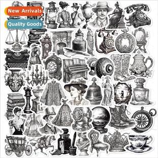 White Vintage Graffiti Style and Stickers Black