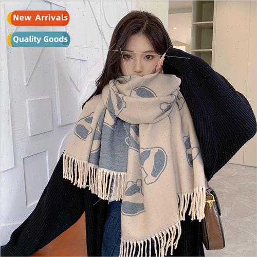 Autumn and winter scarves new cartoon panda imitation cashme