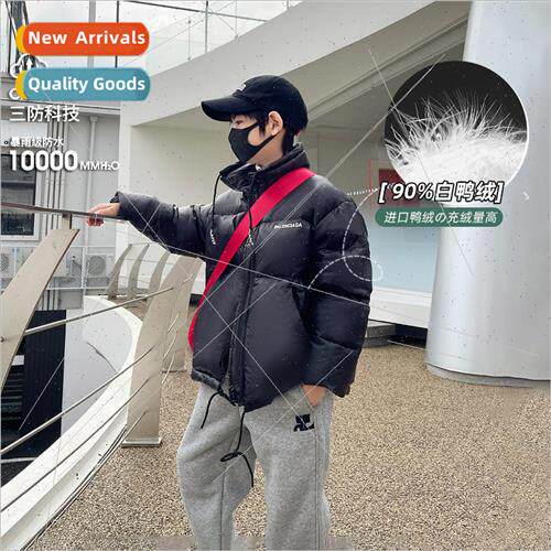 Three anti-washing down jacket boys cotton jacket 2022 new c