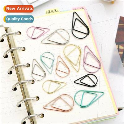 Water drop  metal shape paper clip bookmarks students small