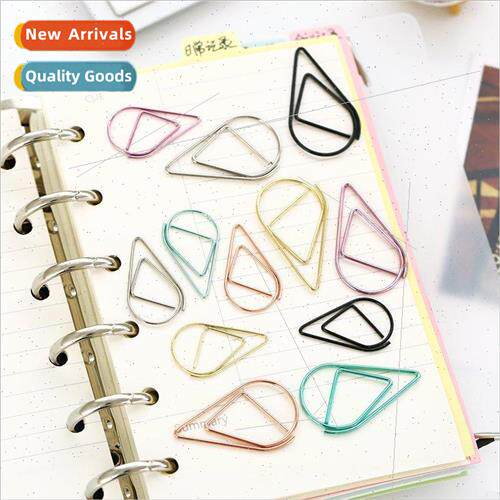 Water drop  metal shape paper clip bookmarks students small