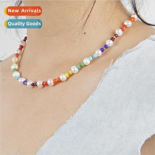 Bohemian beach  fashion natural freshwater pearls colorful r