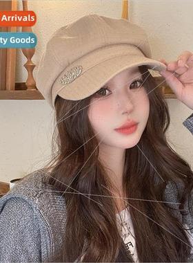 Autumn and winter octagonal cap female fashion versatile ret