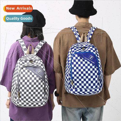 Japanese double shoulder plaid cool workwear shoulder bag Do