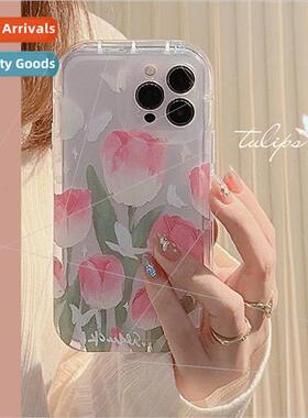 Spring small fresh oil painting tulips 适用 Apple 12 phone c