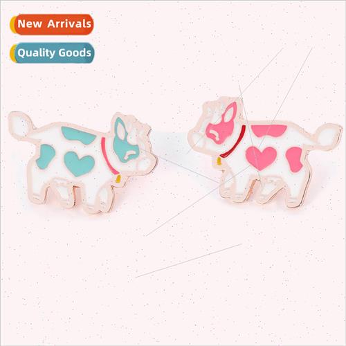 Ultimate Class 3 Flying Cow Brooch Blue Pink Enamel Pin Cart