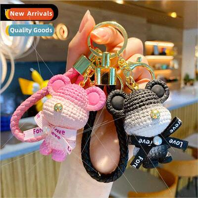 Resin gradient color big head woolly bear doll keychain fema