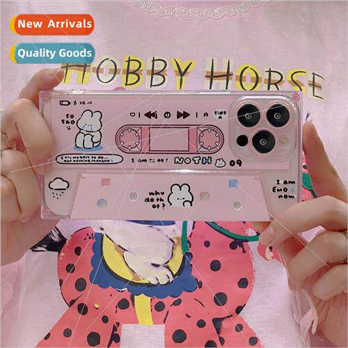 Ins niche pink rabbit tape 适用 iPhone 13/12ProMax phone cas