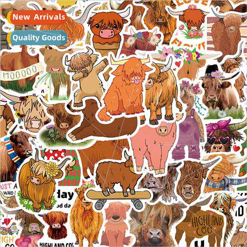 50 Highland Cow Graffiti Stickers Highland Cow ggage Water C
