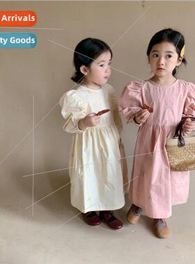 Embroidery girls princess dress 2022 spring new childrens bu