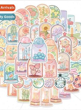 50 self-created designer  ins flowers drink cup stickers lug