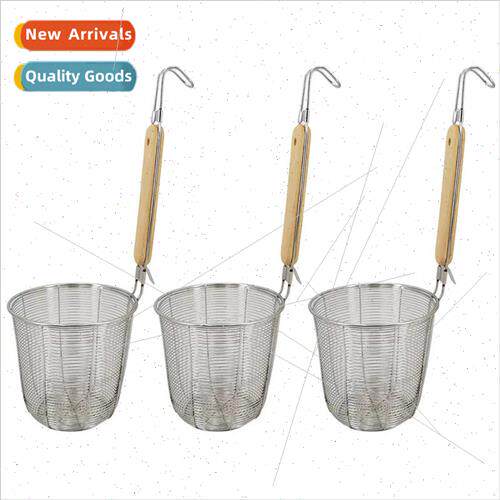 Stainless steel wooden handle deep frying line leak powder c