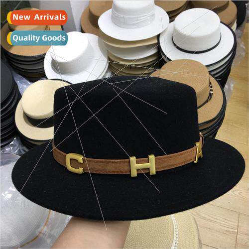 23 new fall and winter wool tweed French black bowler hat fe