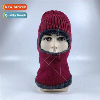 Polyester yarn arctic fleece lining wool cap Winter warm kni
