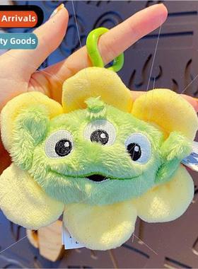 creative cartoon plush flowers three-eyed doll pendant keych