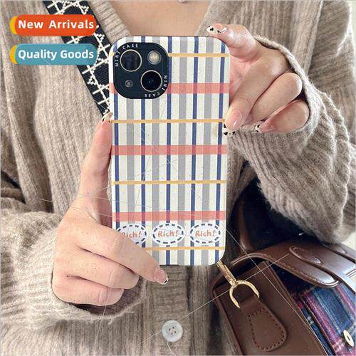 Autumn and winter ins simple plaid 14/15ProMax couple iPhone