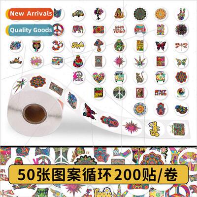 200 Stickers Retro Hippie Roll Stickers Personalized Creativ