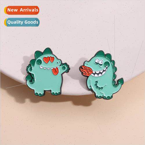 Cute couple small monster brooch small dinosaur metal badge