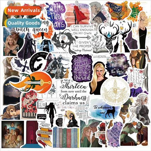 50pcs reading books throne of glass doodle stickers guitar n