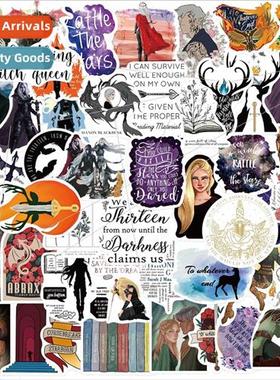 50pcs reading books throne of glass doodle stickers guitar n