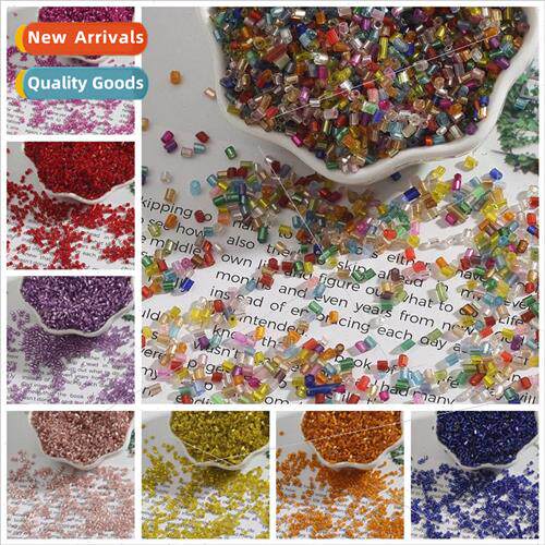 diy handmade jewelry accessories 2mm silver tube beads glass