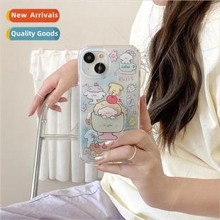 Puppy Illustration 14ProMax Summer iPhone Cream Stand Ice