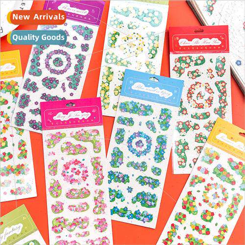 Dreaming garden pvc laser stickers ins flowers diy handbook图片