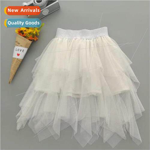 Girls half-body skirt summer 适用eign- short children irregu