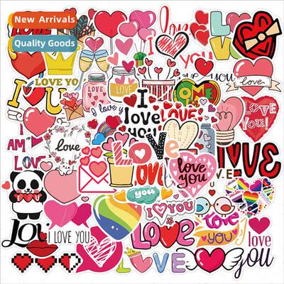 50 Valentines Day Stickers Pink Love ggage Motorcycle Trolle