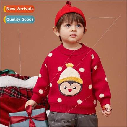 Boys sweater 2022 winter new top Christmas sweater pullover