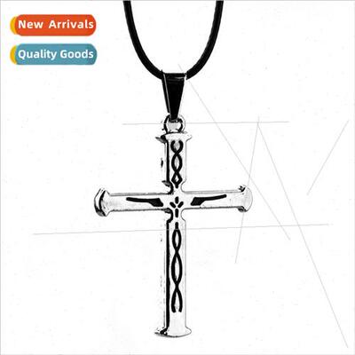 Anime New Crown of Evil Covered Cross Pendant Necklace lver