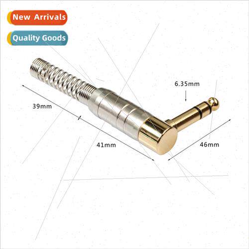 Zinc Alloy 90 Degree Turn 6.35 Stereo Gold Plated Electric G