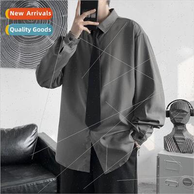 Design sense shirt mens spring and autumn Hong Kong  Japanes