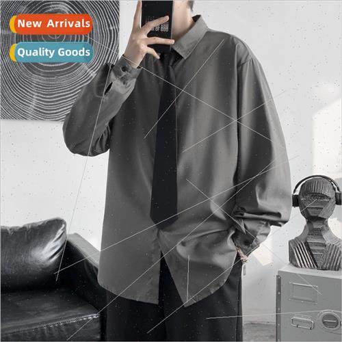 Design sense shirt mens spring and autumn Hong Kong  Japanes