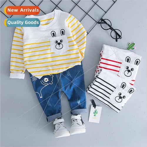 Boys fall casual striped suit 0-3 years old baby boy Korean